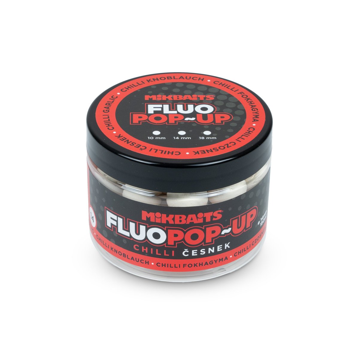 Mikbaits Plovoucí fluo boilie 150ml Chilli Česnek - 14mm