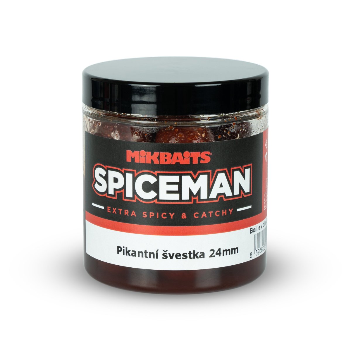 Mikbaits Spiceman boilie v dipu 250ml Pikantní švestka 755