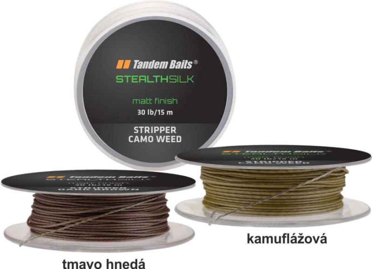Návazcová šňůra Stealth Silk Stripper 15m 30lb hnědá