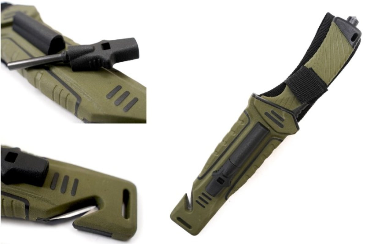 Nůž Nighshade olivový s pouzdrem 25cm + podpalovač