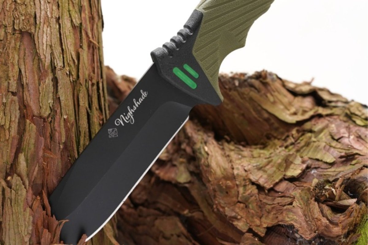 Nůž Nighshade olivový s pouzdrem 25cm + podpalovač
