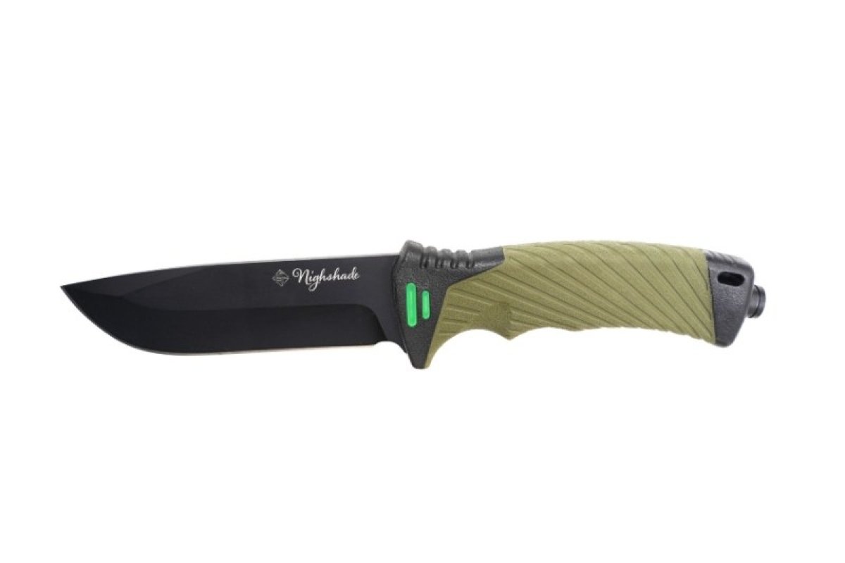 Nůž Nighshade olivový s pouzdrem 25cm + podpalovač
