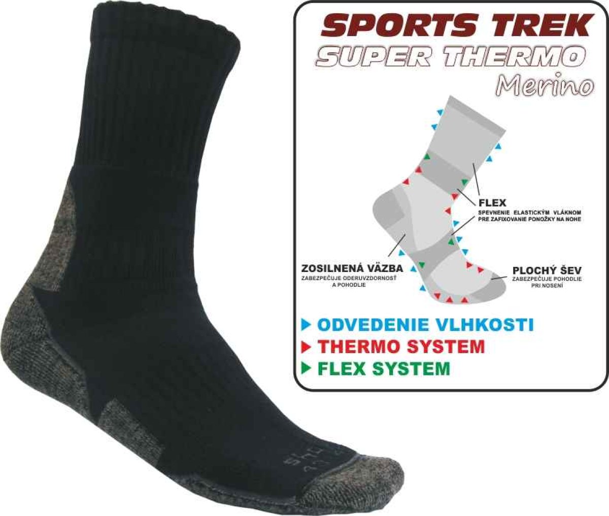 Ponožky SPORTST REK SUPER THERMO Merino 41-43 Ponožky SPORTST REK SUPER THERMO Merino 41-43