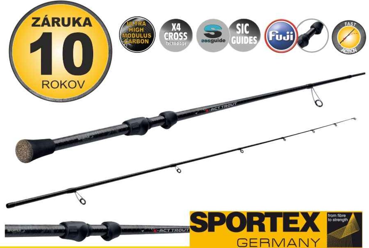 Přívlačový prut Sportex X-Act Trout 2-díl 185cm / 10g Přívlačový prut Sportex X-Act Trout 2-díl 185cm / 10g