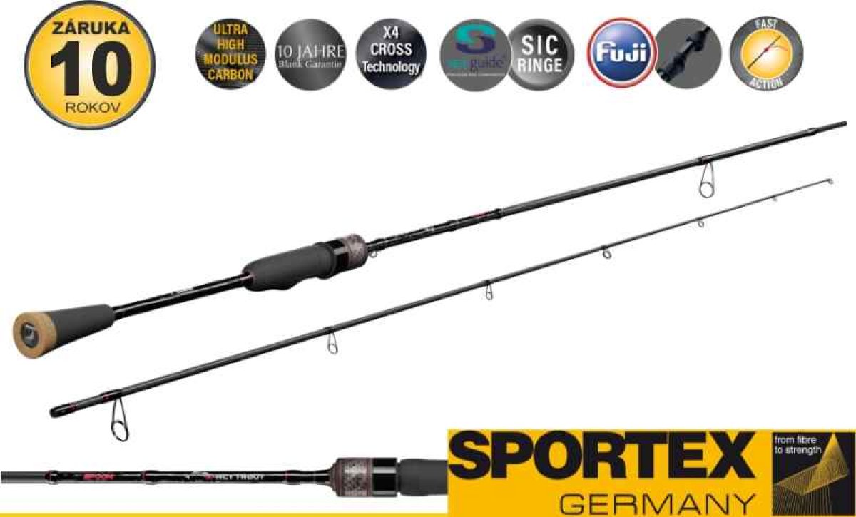 Přívlačový prut Sportex X-Act Trout SpooN 2-díl 195cm / 0,2-7g