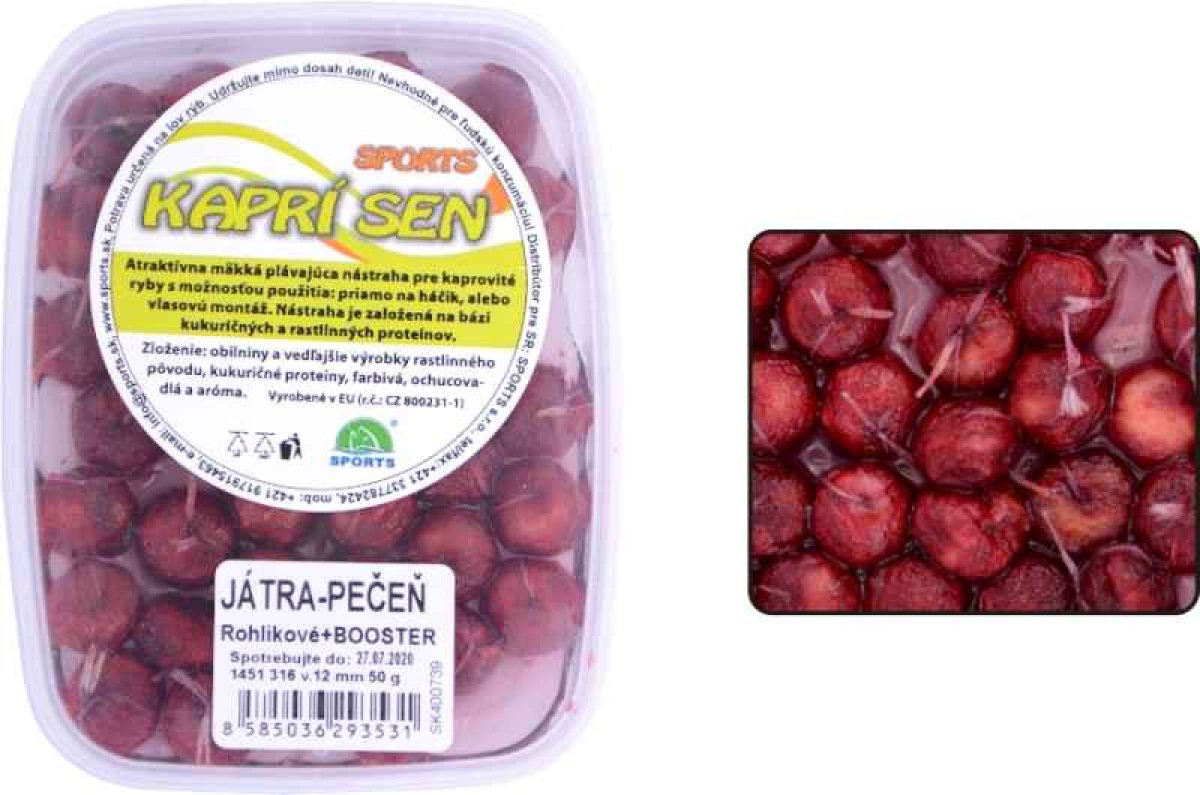 Rohlíkové boilies SPORTS + BOOSTER 60g / 12mm HALIBUT ČESN
