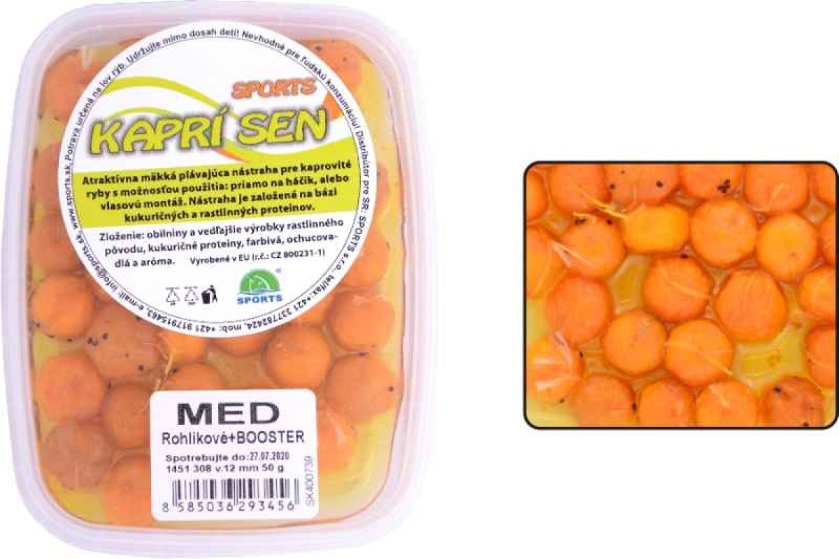 Rohlíkové boilies SPORTS + BOOSTER 60g / 12mm HALIBUT ČESN