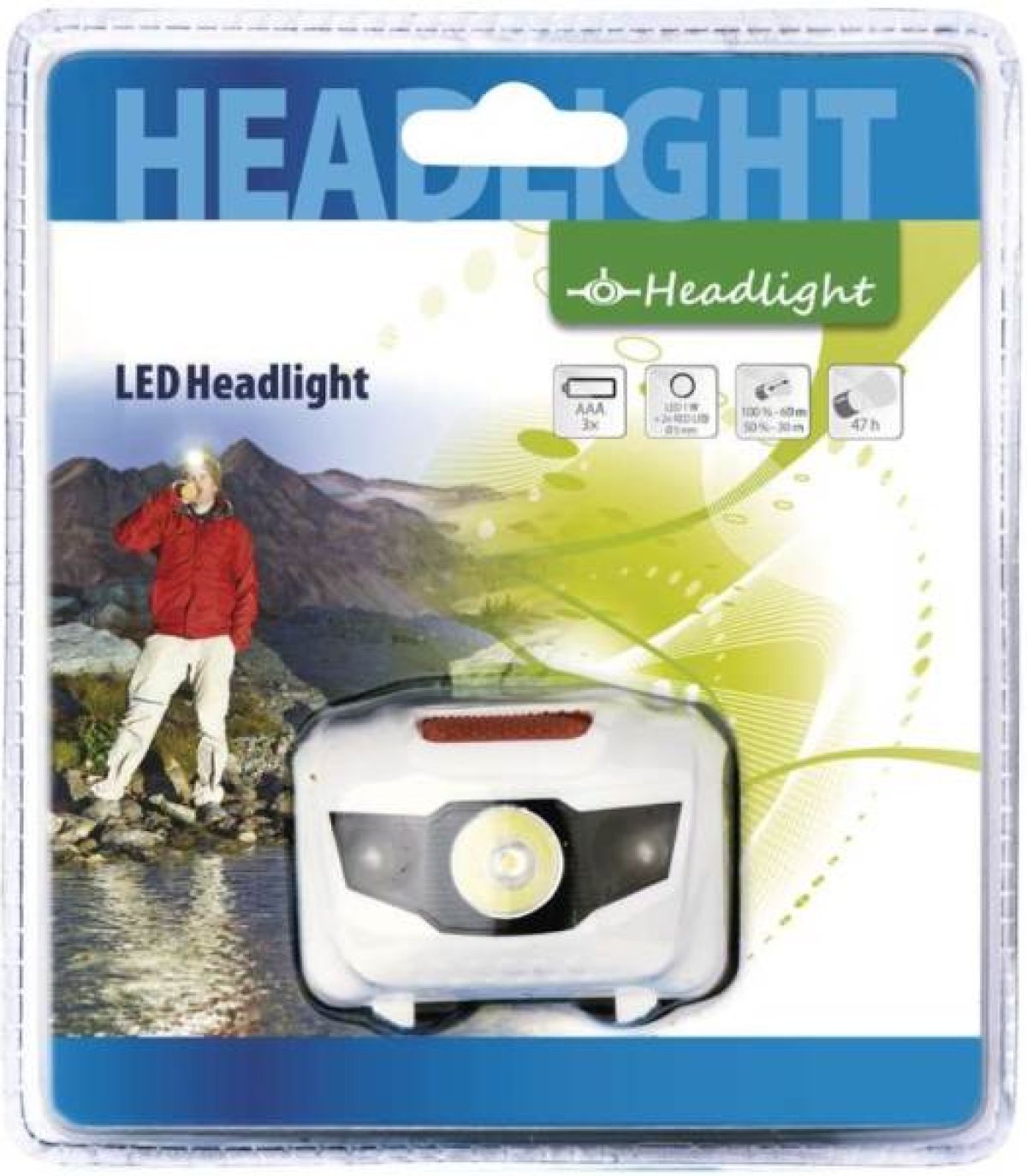 Rybářská čelová lampa 3 LED diódy