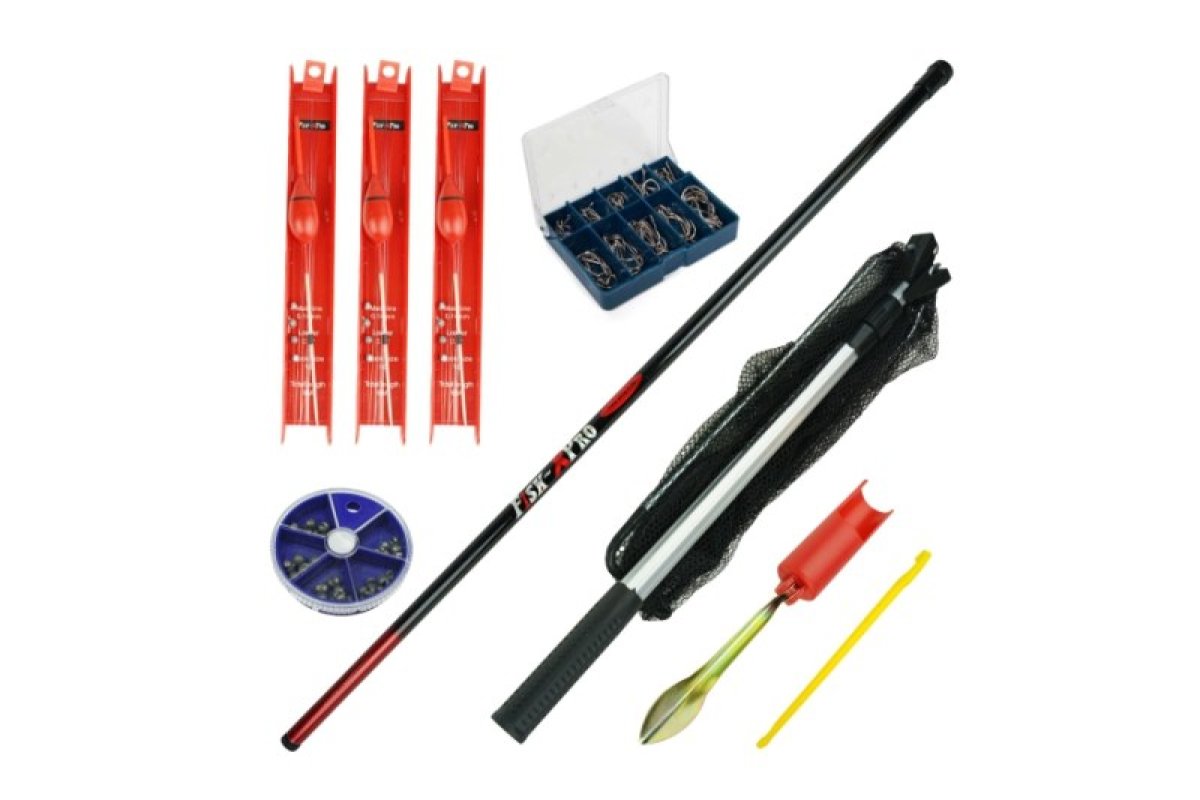 SET BIČ 3m podběrák + háčky + návazce s plovákem + příslušenství
