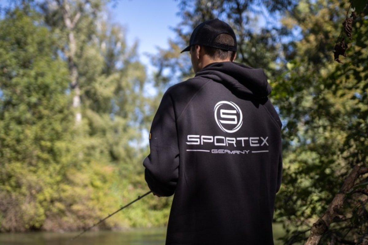 Sportex rybářská mikina s kapucí černá vel.XXL