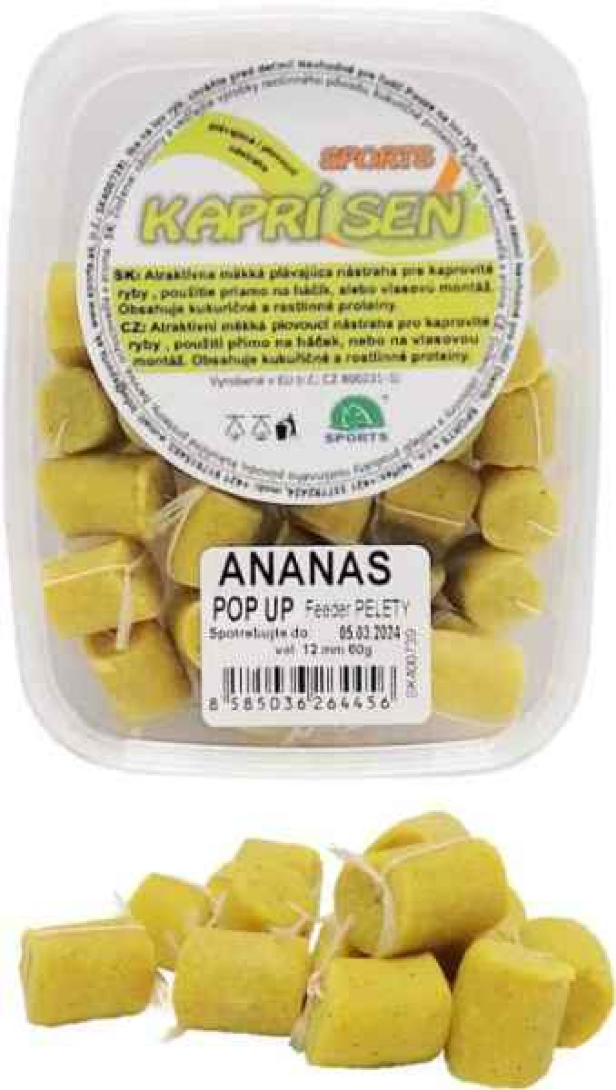 SPORTS Kapří sen feeder pelety POP UP 10mm/30g navázané Halibut