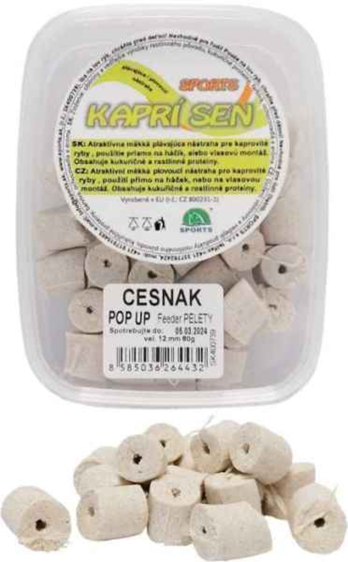 SPORTS Kapří sen feeder pelety POP UP 10mm/30g navázané Halibut