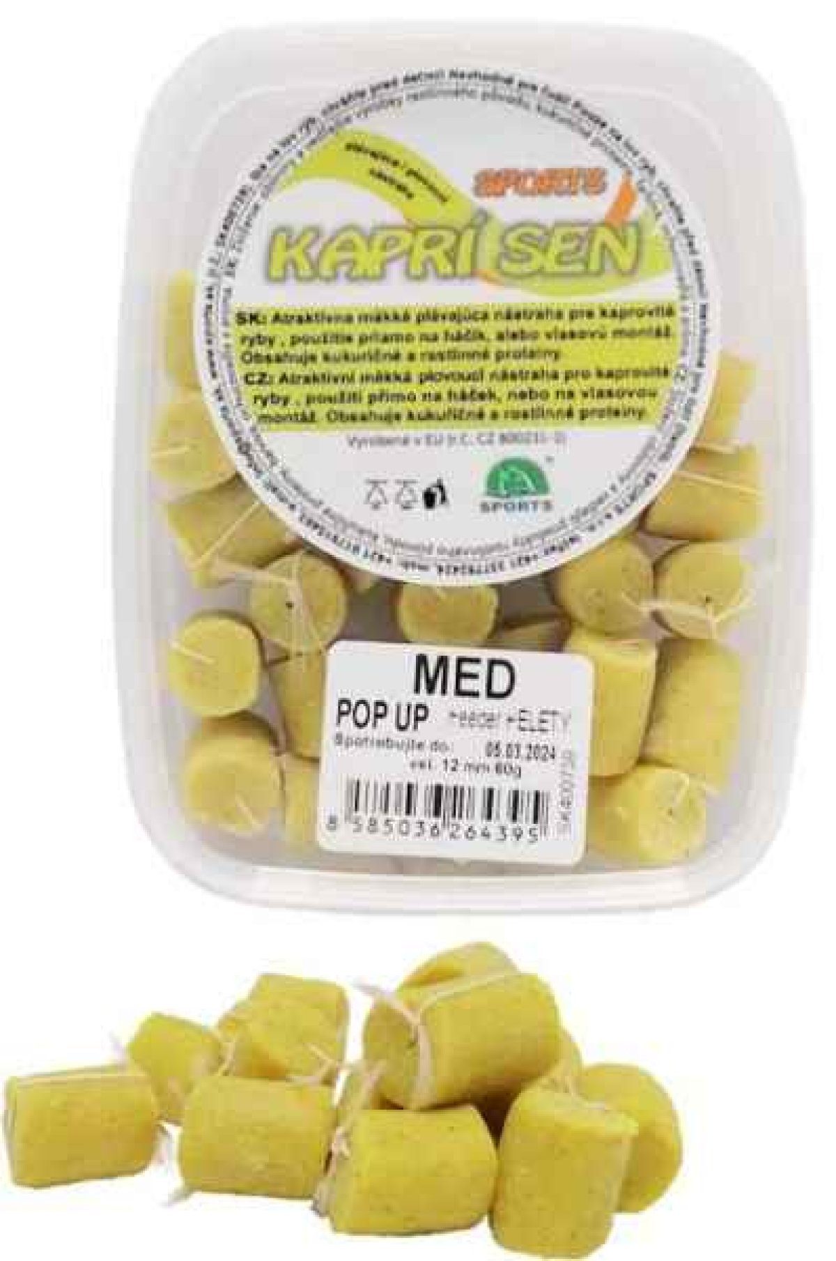 SPORTS Kapří sen feeder pelety POP UP 10mm/30g navázané Halibut