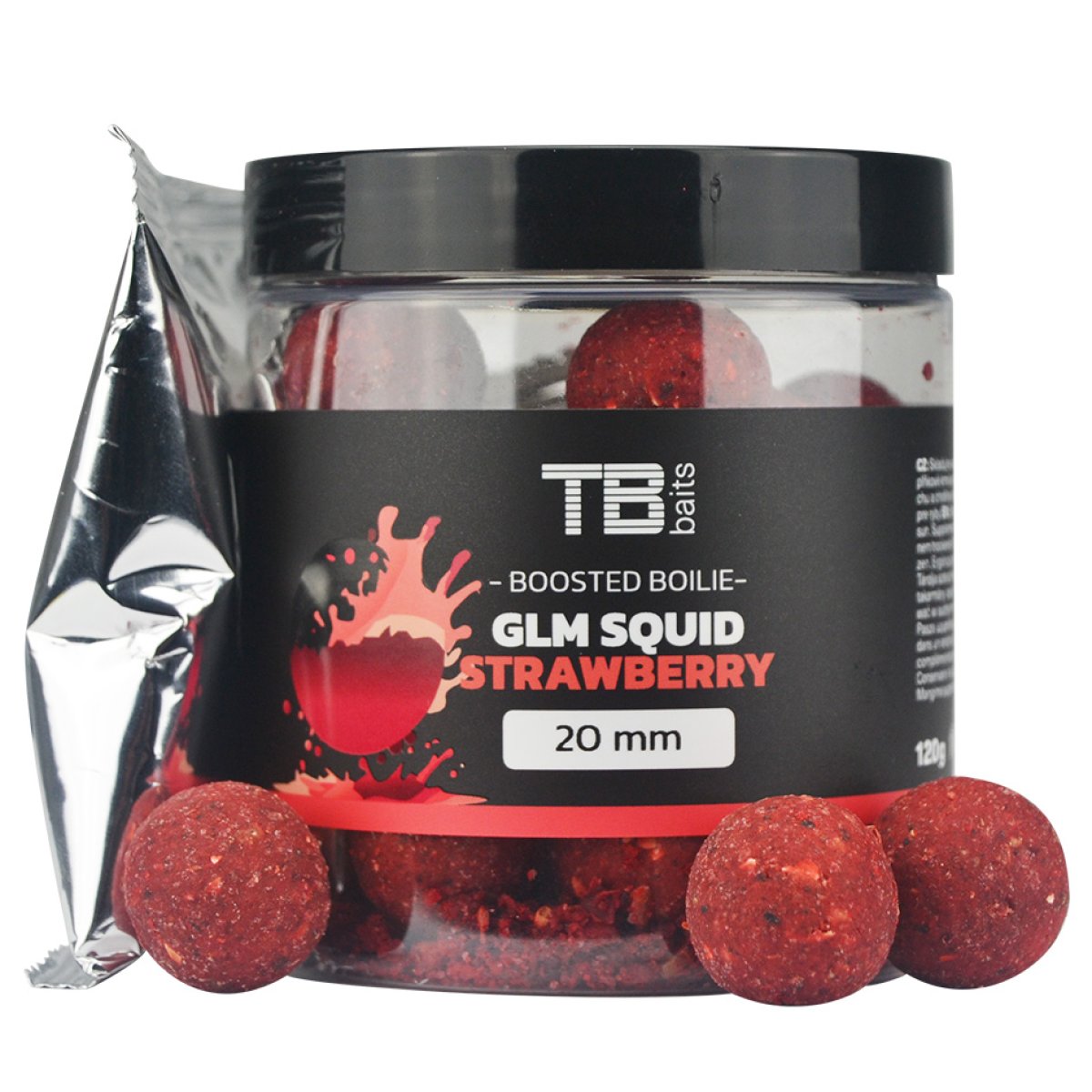 TB Baits Boosterované Boilie Squid Strawberry 120 g - 20 mm