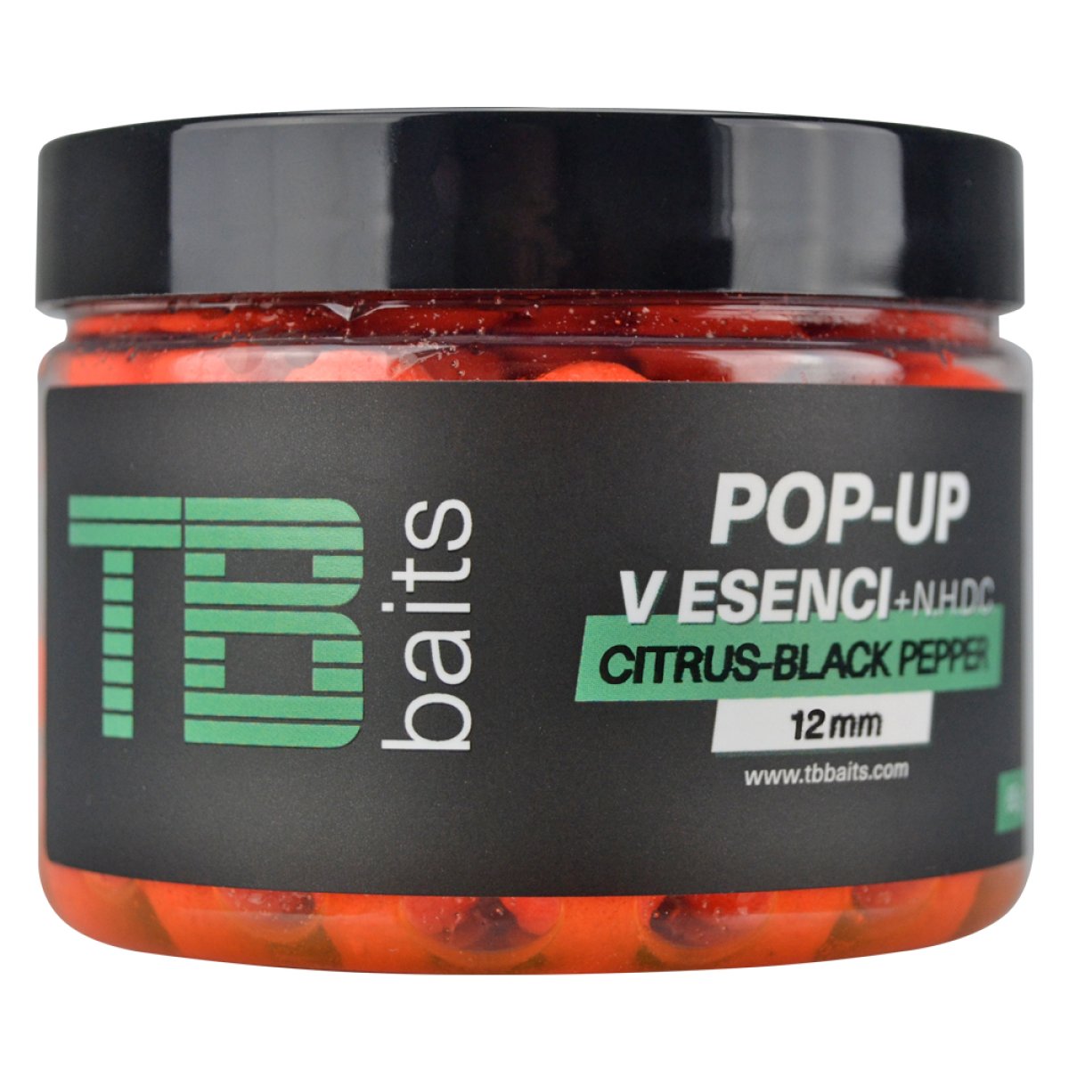 TB Baits Plovoucí  Boilie Pop-Up Citrus - Black pepper + NHDC 65 g-12 mm