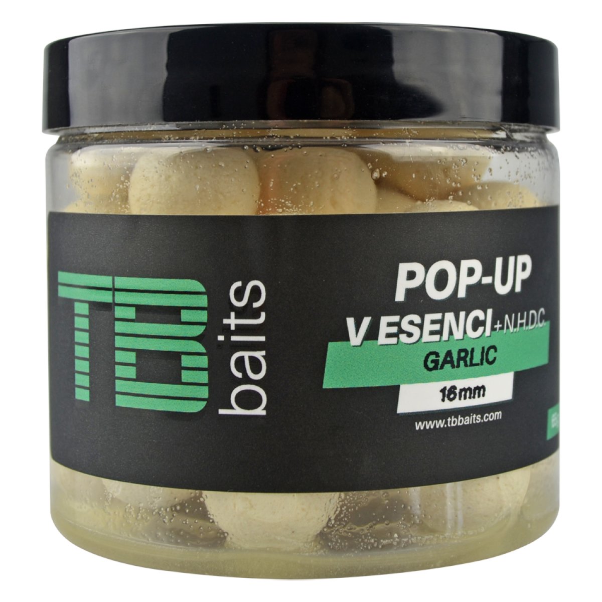 TB Baits Plovoucí Boilie Pop-Up White Garlic + NHDC 65 g - 16 mm