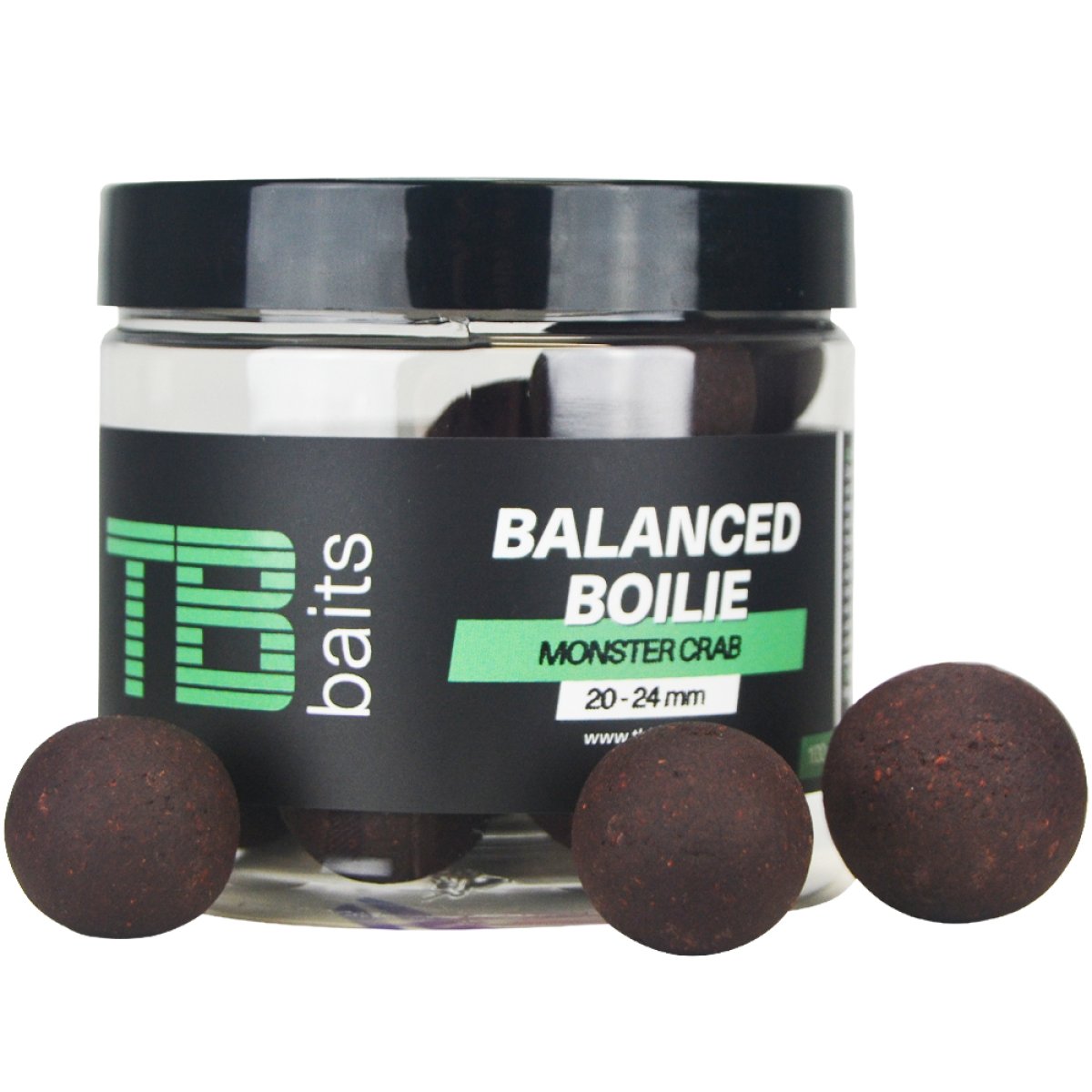 TB Baits Vyvážené Boilie Balanced + Atraktor Monster Crab 100 g 20-24 mm