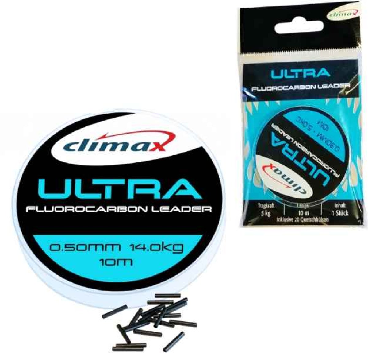 Ultra Fluorocarbon leader 10m + 20ks crimps 0,70mm 20kg