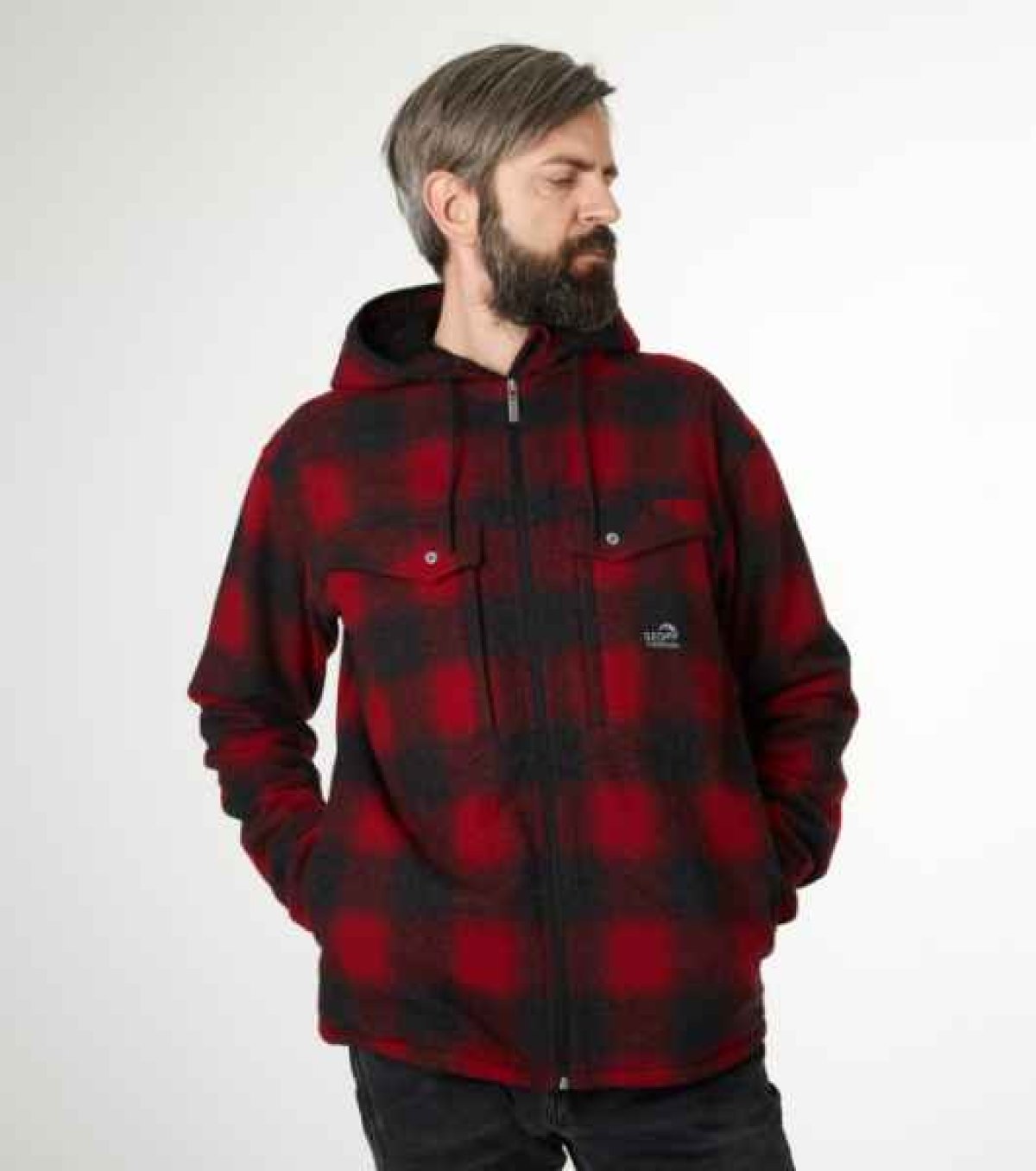 Zateplené bunda Geoff Anderson Ezmar2+ s kapucí - dlouhý rukáv červená XXXL