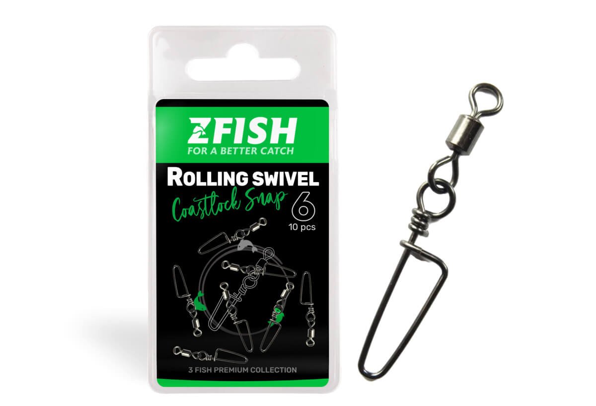 ZFISH Obratlík s Karabinou Rolling Swivel & Coastlock snap 8