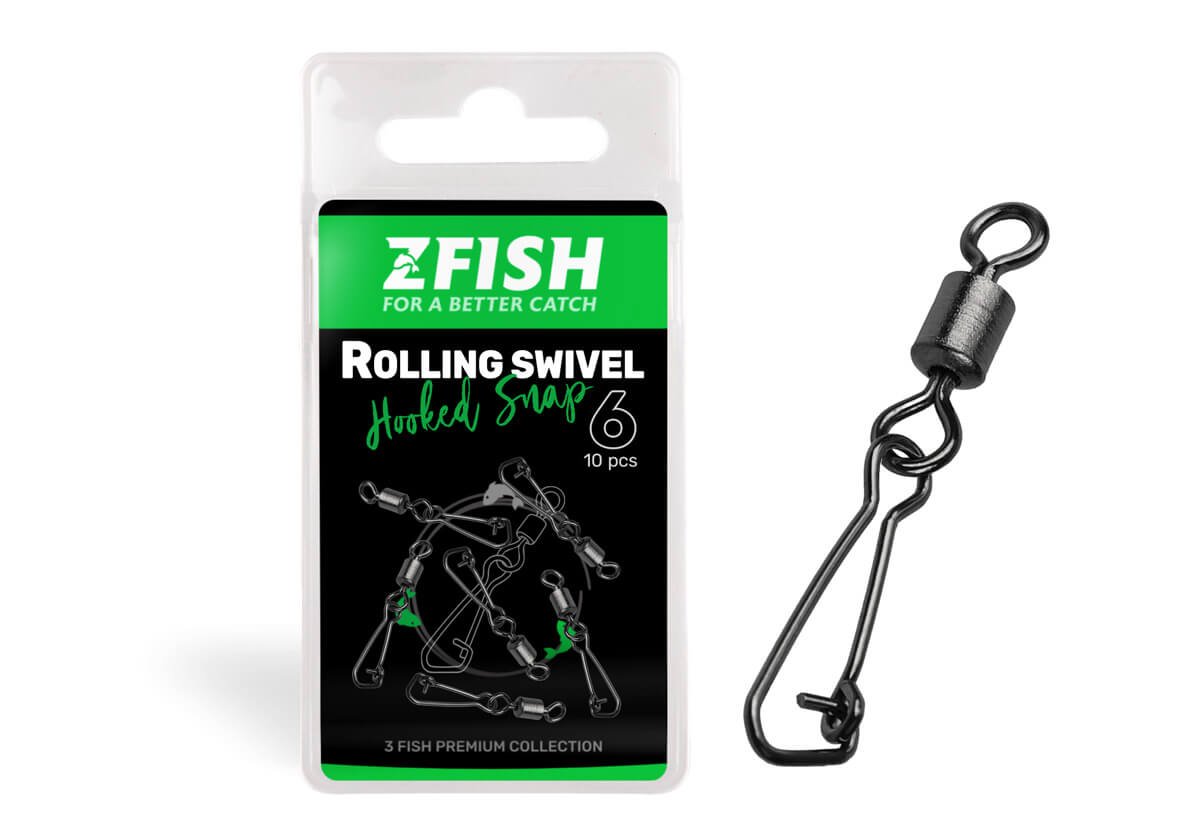 ZFISH Obratlík s Karabinou Rolling Swivel & Hooked Snap vel.12