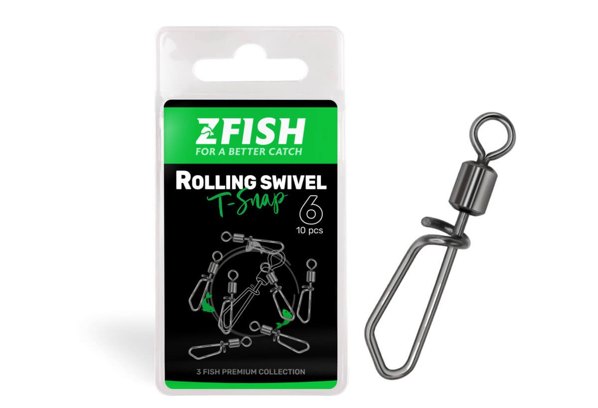 ZFISH Obratlík s Karabinou Rolling swivel & T Snap vel.6